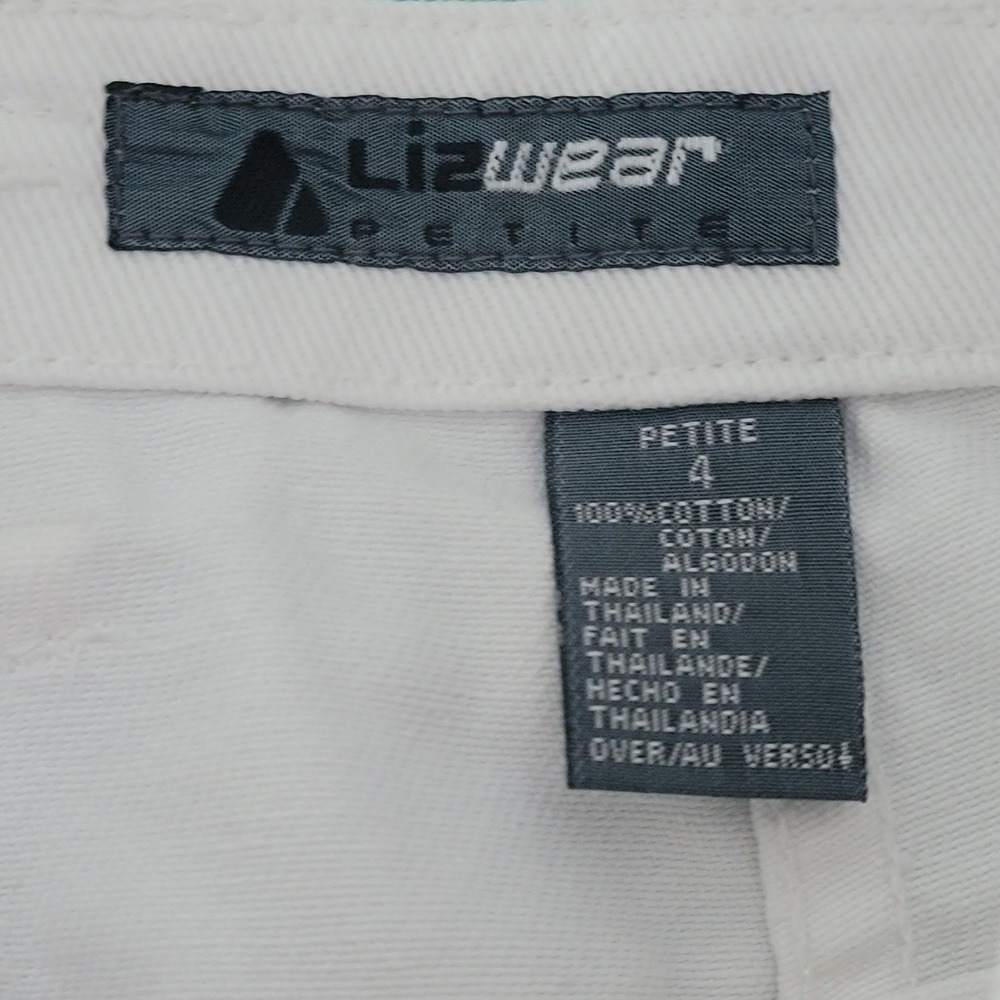 Liz Claiborne Lizwear‎ Vintage White Denim Mini Skirt High Waisted Petite 4 - Picture 7 of 7
